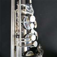 Double Arms with High F# Key Black Nickel Body Silver Keys Chinese Professional Tenor Saxophone