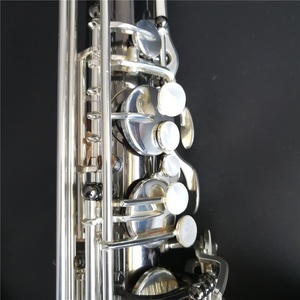 Saxofone <span class=keywords><strong>Tenor</strong></span> Profissional Chinês com Braços Duplos, Chave de Fá# Agudo, Corpo Niquelado Preto e Chaves Prateadas - Product Image 3