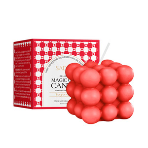 Bougie parfumée créative en forme de <span class=keywords><strong>bulle</strong></span> Rubik's Cube, simple, pour la maison, avec feuille d'or, vente en gros - Product Image 3