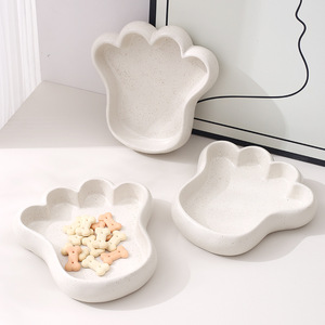 Tazón creativo para mascotas con diseño de lunares, lindo tazón de cerámica con forma de pata de gato, tazón para agua de gato, tazón para gato, tazón para perro, tazón para comida de gato y perro - Product Image 1