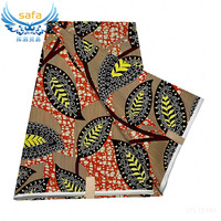 Kain Katun Wax Afrika Organik Combed Yarn Motif Gold Wax Print Gaya Ghana Glitter Ankara Batik Tenun untuk Pakaian/Garmen