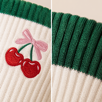 Chaussettes antidérapantes personnalisées en gros avec broderie cerise et lettres pour femmes, idéales pour le yoga, le Pilates et la barre, design mignon, OEM ODM
