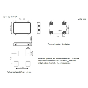 Nouvel oscillateur à cristal programmable original 1,8 V à 3,3 V 15 PPM SMD5070 taille 4 broches série SG-8101CA 0,67 MHz à 170 MHz - Product Image 5