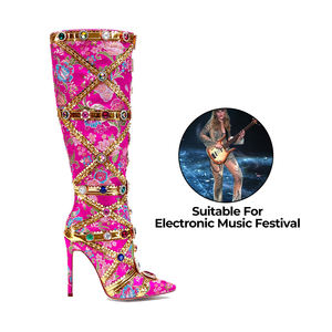 4 Inch Boots Sexy Women Strappy Stripper Shoes Slippers Zapatos Pole Dance Exotic 20cm Heels 8inch for Women Boots Thigh High - Product Image 2