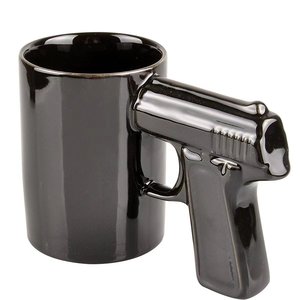 Creative Novelty Eco-Friendly Porcelain 500ml Pistol-Shaped Ceramic Coffee <strong>Mug</strong> with <strong>Gun</strong> Handle - Product Image 2