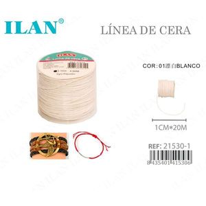 Filo cerato Ilan 1 mm x 20 m bianco per intrecciare gioielli - Product Image 1