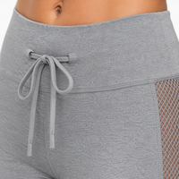 Pantalon de yoga taille haute pour femme, avec empiècements en maille, cordon de serrage, coupe évasée, respirant, confortable et doux, extensible, idéal pour le yoga, le Pilates, la gym, la course et le fitness.