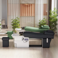 Table de Massage professionnelle pour lavage des cheveux Shampooing Bol Lit Spa Tête Chauffée Thérapie par l'eau Lit de pédicure Lit de shampooing avec vapeur