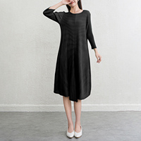 Anpassbare Damen Loose Casual A-Linie Langes Kleid von Miyake Factory Großhandel Gewebte Taille Miyake Kleid