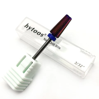 HYTOOS Fraise à ongles en carbure violet 5 en 1, fraises coniques pour manucure, outil d'élimination du gel et des acryliques, accessoires pour ongles