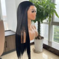 Pelucas al por mayor: Peluca de cabello humano con encaje frontal transparente HD 13x4, lisa, para mujeres afroamericanas, pre-arrancada con cabello de bebé