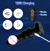Vibrateur anal télescopique pour hommes et femmes, stimulateur de prostate, jouet vibrant avec 5 modes