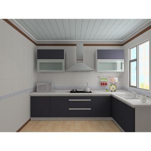 Prima Apartment <strong>Kitchen</strong> MDF Modern <strong>Fitted</strong> <strong>Kitchen</strong> Cabinets Gray Single Door Wall Cabinet Set with Faucet RTA Custom Furniture - Product Image 1