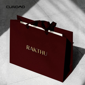 Cundao Custom <strong>Logo</strong> Luxury <strong>Paper</strong> <strong>Bag</strong> Gift <strong>Paper</strong> <strong>Bags</strong> <strong>with</strong> Ribbon Handles For Shopping - Product Image 1