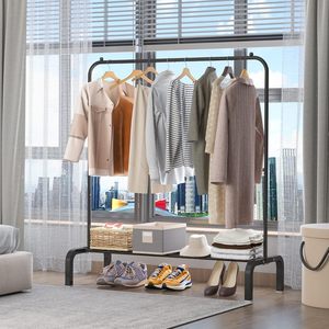 Adjustable Height Metal Coat <b>Rack</b> for Living Room & Home Use Modern Minimalist Design Portable Standing Hanger - Product Image 3