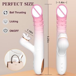 Vibrateur lapin pour femmes, gode télescopique puissant, stimulateur clitoridien vibrant rotatif à billes, masturbateur féminin, jouets sexuels - Product Image 5