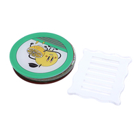 Ensemble de 6 sous-verres en acrylique transparent imprimés UV avec support de rangement ondulé, sous-verres ronds de 10 cm pour boissons et protection de table