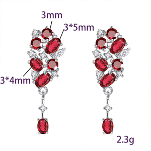 9 Pendientes de Gota de Alta Gama con Piedras Preciosas Coloridas para Mujer, Chapados en Oro Blanco, Plata 925, Joyería de Cristal Natural al por Mayor - Product Image 6