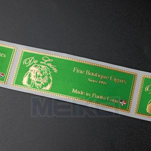 הדפסה מותאמת אישית מותאמת אישית ללא דבק נייר סיגר להקת טבעת תווית חותמת חמה 24 קראט רדיד זהב בולטות להקות סיגר - Product Image 2