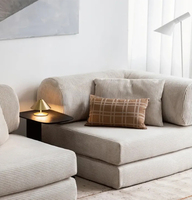 Set Sofa Bed Modern 2 Dudukan Berumbai Bentuk Persegi Panjang, Dapat Diubah Menjadi Tempat Tidur, Dikemas Vakum dalam Kotak Furnitur untuk Ruang Bawah Tanah, Ruang Tamu Rumah, Berbahan Kain