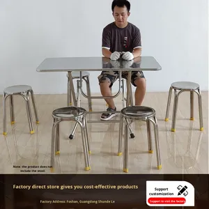 <span class=keywords><strong>Tavolo</strong></span> pieghevole rettangolare moderno in acciaio inox per la casa all'aperto semplice quadrato lungo <span class=keywords><strong>tavolo</strong></span> da pranzo per soggiorno - Product Image 2