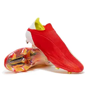 รองเท้าฟุตบอลชายระบายได้สำหรับกลางแจ้งรองเท้าฟุตบอลรองเท้าพื้นรองเท้าสีแดงพลังงานแสงอาทิตย์