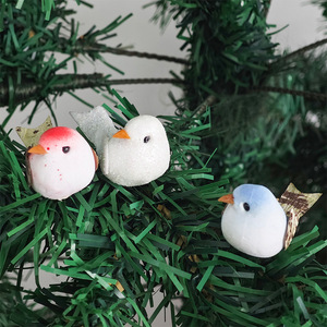 Mini oiseau artificiel en mousse pour la décoration de jardinage et de Noël, fournisseur transfrontalier, vente en gros, micro-ornement gravé - Product Image 2