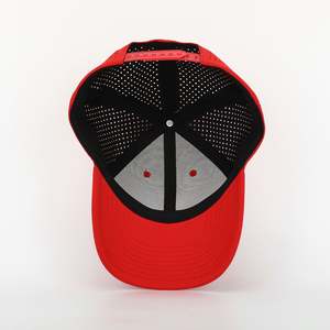 Casquette de baseball rouge perforée en polyester 100% de haute qualité pour adultes 6 panneaux avec logo personnalisé en gros, Gorras à trous découpés au laser, chapeau de papa de sport - Product Image 6