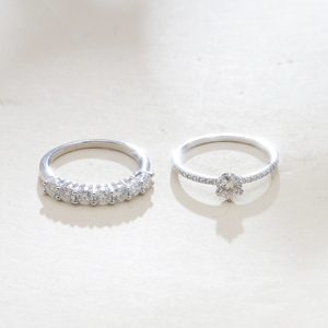 Bijoux de mode directement de l'usine, Ensemble de bagues en argent S925 avec 7 pierres multicolores de <span class=keywords><strong>petite</strong></span> taille, Moissanite VVS1 couleur D, taille ajustée - Product Image 5