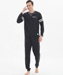 Pyjama 100% coton pour hommes, vêtement de nuit, haute qualité, vente en gros, d'usine, pour la maison, 2 pièces - Product Image 3