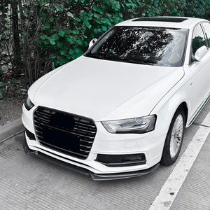 สปอยเลอร์หน้า Amp-Z สำหรับ Audi A4 B8.5 A5 8T S-Line ปี 2013-2016 สีดำ Piano Black ลายคาร์บอนไฟเบอร์ ผิวด้าน - Product Image 1