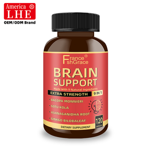 Fabricant de compléments alimentaires pour le cerveau, 9 en 1, Ashwagandha, concentration, mémoire, énergie, 60 capsules pour le soutien du cerveau - Product Image 1