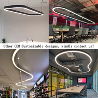 Lámpara colgante lineal Led circular grande de 2m/3m/4m para restaurante