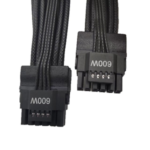 Cable Dual-Color 12+4 PCIE 5.0 Compatible con 12VHPWR, Ángulo Recto, 2x8P, 16AWG, Cubierta de PVC TPE para GPU RTX <span class=keywords><strong>3090Ti</strong></span> <span class=keywords><strong>4070Ti</strong></span> 4080 4090 - Product Image 1