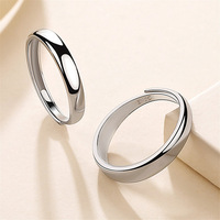 Nouvelles bagues en argent sterling 925 de 6 mm à la mode, bijoux, bagues lisses pour couple, bagues de fiançailles de haute qualité
