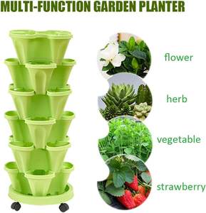 Vente en gros de pots et jardinières intelligents à arrosage automatique pour l'extérieur, système de jardin vertical empilable - Product Image 6