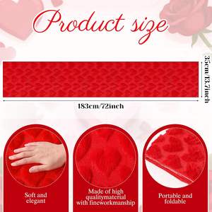 Napperons et <span class=keywords><strong>chemin</strong></span> de <span class=keywords><strong>table</strong></span> en forme de cœur pour la Saint-Valentin, en peluche douce, imitation <span class=keywords><strong>fourrure</strong></span>, jacquard, <span class=keywords><strong>chemin</strong></span> de <span class=keywords><strong>table</strong></span> printemps-été avec napperons décoratifs - Product Image 2