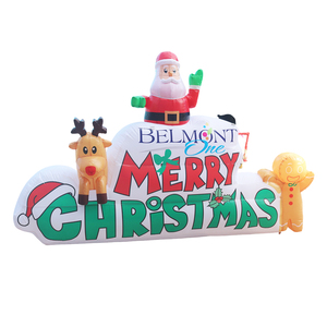 WINSUN <b>Inflatable</b> Gingerbread <b>House</b> Christmas Decoration Oxford Fabric Waterproof LED Lighted Outdoor - Product Image 2