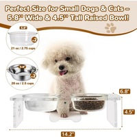 Support de Nourriture Portable de Luxe en Acrylique Transparent pour Animaux de Compagnie, Écologique, avec Gamelle Séparée pour Chiens et Chats - Vente en Gros Usine