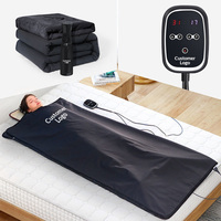 Fuerle Couverture chauffante à fermeture éclair unique en cuir PU Couverture de massage pour sauna Couverture de sauna infrarouge portable à fermeture éclair pour spa
