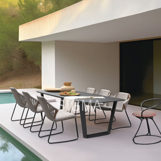 Popular Outdoor Garden Furniture Set Aluminum Table Dining Set