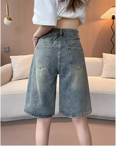 <span class=keywords><strong>Pantalones</strong></span> <span class=keywords><strong>Cortos</strong></span> de Mezclilla de Alta Calidad para <span class=keywords><strong>Mujer</strong></span>, Estilo Boyfriend, Talla Grande, Lavados, Rotos y Desgastados, para Verano - Product Image 4