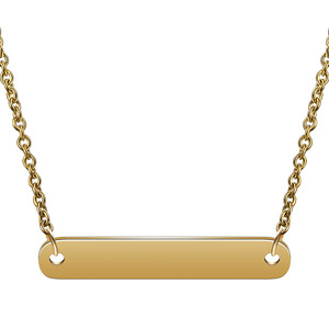 Collar con colgante rectangular de acero inoxidable, Color negro y dorado, regalo para mujer, joyería BZ1018 - Product Image 3