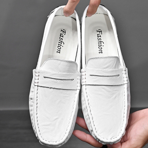 Big Size 46 <span class=keywords><strong>47</strong></span> Giày Da Chính Hãng Thời Trang Handmade Trượt Trên Màu Trắng Giày Da Đanh Penny Giày Lười - Product Image 4
