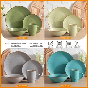 New design eco-friendly dinner <b>set</b> exquisite customized 16pcs crockery stoneware <b>dinnerware</b> <b>sets</b> for luxury - Product Image 2
