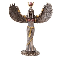 Statue en résine face bronze de la déesse égyptienne Isis mythologie