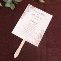 Cartes de table en papier design créatif Menus avec bâton en bois Carte de menu de mariage faite à la main en papier d'aluminium or rose de luxe