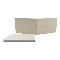 Carte de vœux vidéo en papier de 7 pouces, style ange, reliée en lin, pour invitations de mariage, livre de souvenirs et brochure