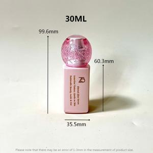 Flacone in Vetro Satinato Quadrato <span class=keywords><strong>Rosa</strong></span> da 30ml all'Ingrosso per Fondotinta con Tappo in Plastica per Cosmetici - Product Image 2
