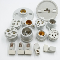 Douille décorative électrique en porcelaine Porte-ampoule en céramique Accessoires d'éclairage Support de lampe en céramique E27